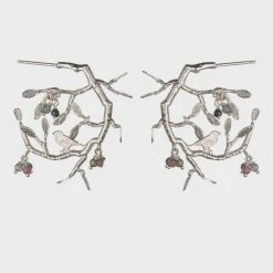 Amanda Coleman New Bird In A Tree Earrings Sterling Silver