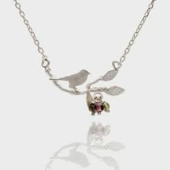 Amanda Coleman Bird On Branch Necklace Sterling Silver New