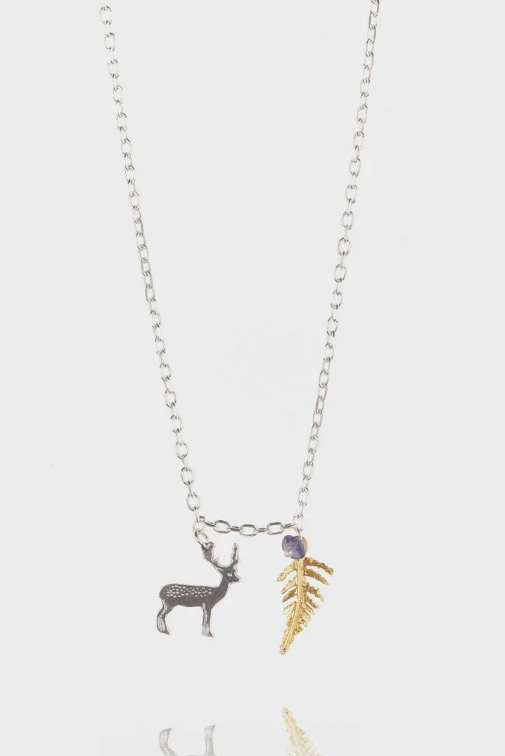 Hot Sale ⌛ Amanda Coleman New Small Stag And Fern Pendant Necklace ✨ 1 Amanda Coleman New Small Stag And Fern Pendant Necklace