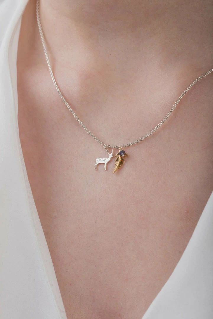 Hot Sale ⌛ Amanda Coleman New Small Stag And Fern Pendant Necklace ✨ 2 Amanda Coleman New Small Stag And Fern Pendant Necklace