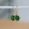 Bazou Delicate Green Gold Earrings