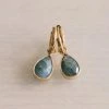 Bazou Grey Pear Drop Gold Earrings