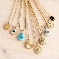 Bazou Necklace Oval Charm Star Rain New