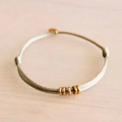 Bazou Satin Bracelet Taupe/Gold