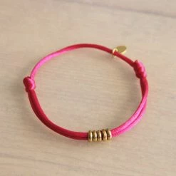 Bazou Satin Bracelet With Rings – Fuchsia