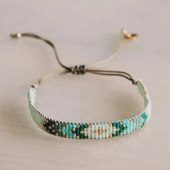New Bazou Weave Bracelet Green Gold