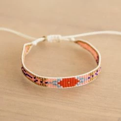 Bazou Weaving Bracelet Coral/Dark Blue/Red New