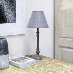 Biggie Best Bobby Dark Base Lamp & Grey Shade Set