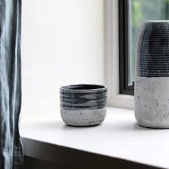 Biggie Best Small Dark Grey Cement Terrain Vase