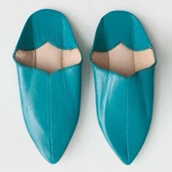 Bohemia Moroccan Babouche Slippers In Teal