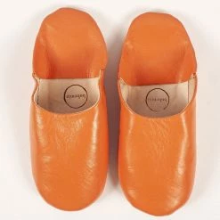 New Bohemia Moroccan Babouche Slippers Tangerine