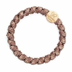 New By Eloise Bangle Band Gold Circle | Woven Mocha