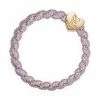 By Eloise Bangle Band Gold Heart | Woven Lavender