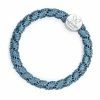 New By Eloise Bangle Band Silver Circle | Woven Atlantic Blue