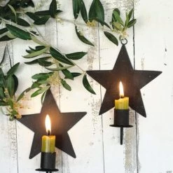 Casa Verde Star Wall Candle Holder Rust