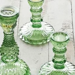 Casa Verde Terrace & Garden Glass Candlestick Leela Spring Green