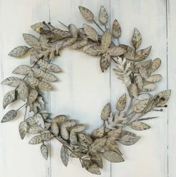 Casa Verde Vintage Wreath Of Leaves Metal New
