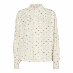 Co'Couture Cherry Dot Frill Shirt New Blue