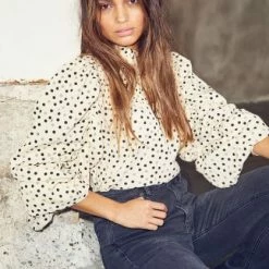 Co'couture Dot Petra Shirt Green New