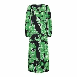New Co'couture Green Rose Wrap Dress