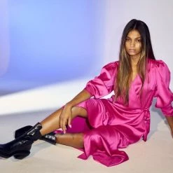 Co'couture Mira Wrap Dress Pink New