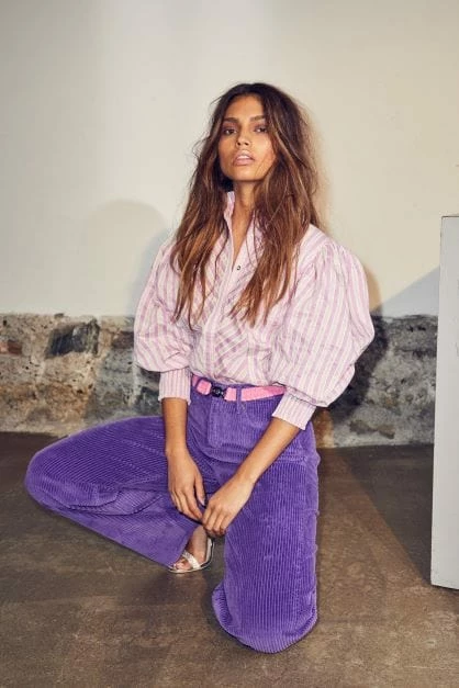 New ✔️ Co'couture Odine Stripe 👕 Shirt 🍬 Candyfloss ✨ 1 Co'couture Odine Stripe Shirt Candyfloss