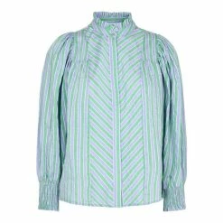 Co'couture Odine Stripe Shirt Vibrant Green New