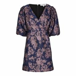 Co'Couture Stella Jaquard V-Dress Purple