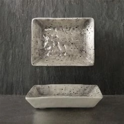 East Of India Hand Painted Oblong Dish-Speckled Wash