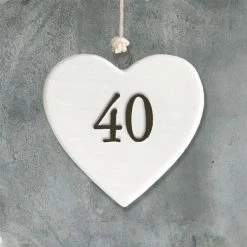 East Of India Porcelain Heart - Age 40 New