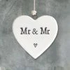 East Of India Porcelain Heart - Mr & Mr Homewares