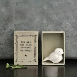 East Of India Porcelain Matchbox Bird Homewares