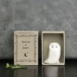 Homewares East Of India Porcelain Matchbox Owl