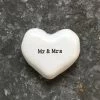 East Of India Mr & Mrs White Heart Token