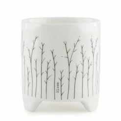 East Of India Porcelain Planter Bloom/Sprigs