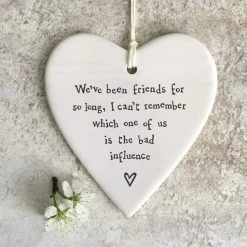 East Of India Porcelain Round Heart-Bad Influence New