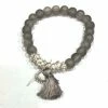 Jewellery Eliza Gracious Grey Beaded Bracelet With Tassel & Charm