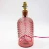 New Jarapa Recycled Glass Diamond Bottle Lamp Pink