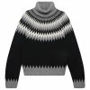 New Jumper 1234 Cashmere Roll Neck In Black And Cream