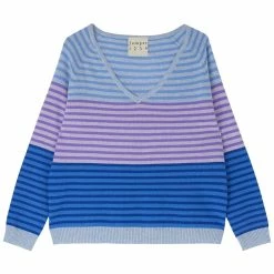 New Jumper 1234 Cashmere Vary Stripe Vee