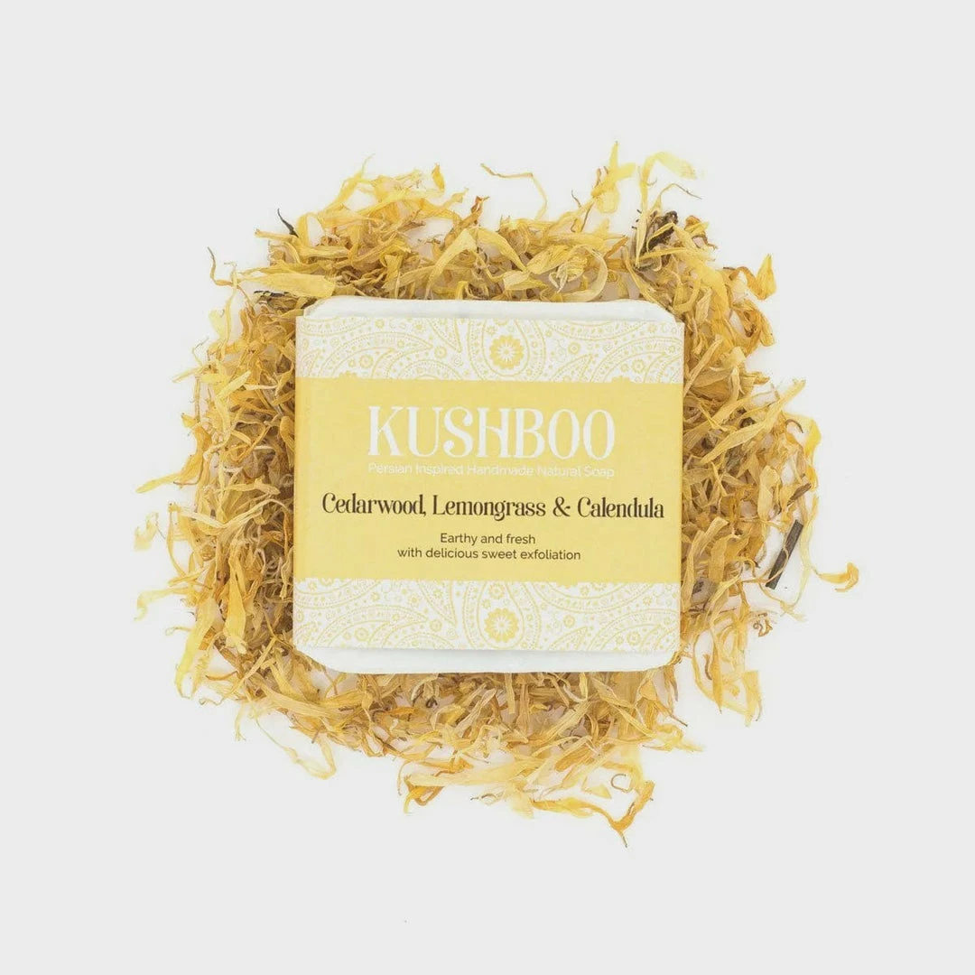 Budget ✔️ Kushboo Soaps Kushboo Natural Soap Bar Cedarwood, Lemongrass & Calendula New 😀 1 Kushboo Soaps Kushboo Natural Soap Bar Cedarwood, Lemongrass & Calendula New
