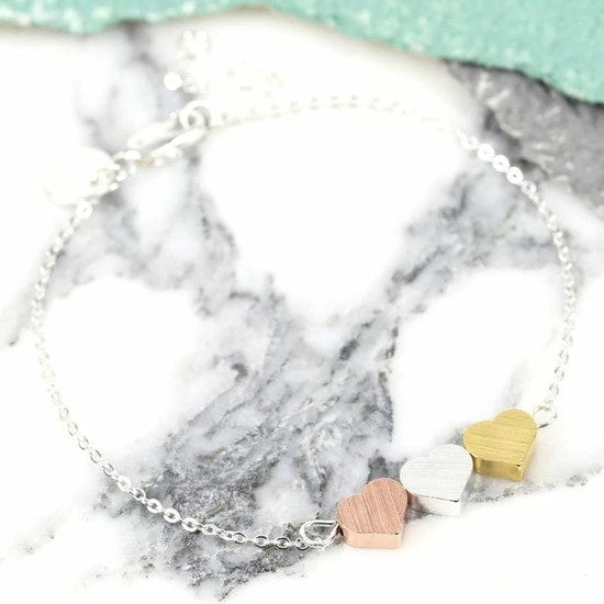 Buy ❤️ New Lisa Angel Mixed Metal Triple Heart Bracelet 🔥 1 New Lisa Angel Mixed Metal Triple Heart Bracelet