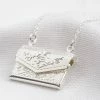 New Lisa Angel Silver Envelope Locket Necklace
