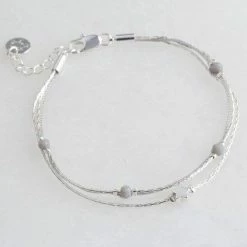 Lisa Angel Star Bead Double Strand Bracelet In Silver