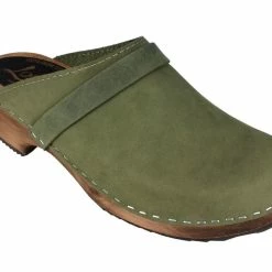 Lotta From Stockholm Classic Green Oiled Nubuck Clog New