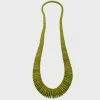 Lotusfeet Coconut Shell Long Beaded Necklace Lime