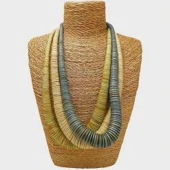 Lotusfeet Coconut Shell Long Beaded Necklace Lime