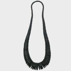 New Lotusfeet Coconut Shell Long Necklace Navy