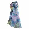 Pure Fashions Abstract Flowers Scarf Blue
