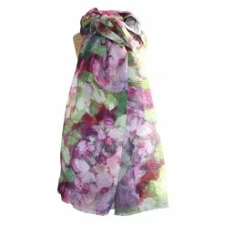 Pure Fashions Abstract Flowers Scarf Pink New